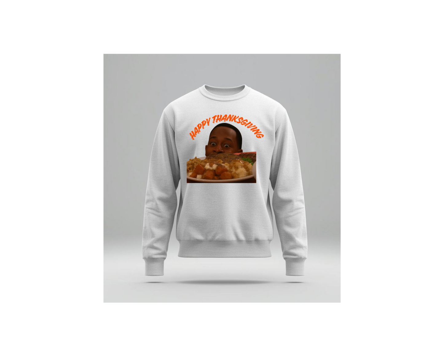 Gray Sweat Shirt Martin Happy Thanksgiving